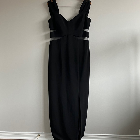 JS Collections Black Gown size 14 black maxi dress prom wedding evening - Picture 2 of 9